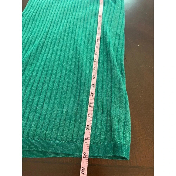 House of Harlow 1960 NWT Green Ribbed Sweater Dress Size Medium Sparkly Knit - Picture 11 of 13